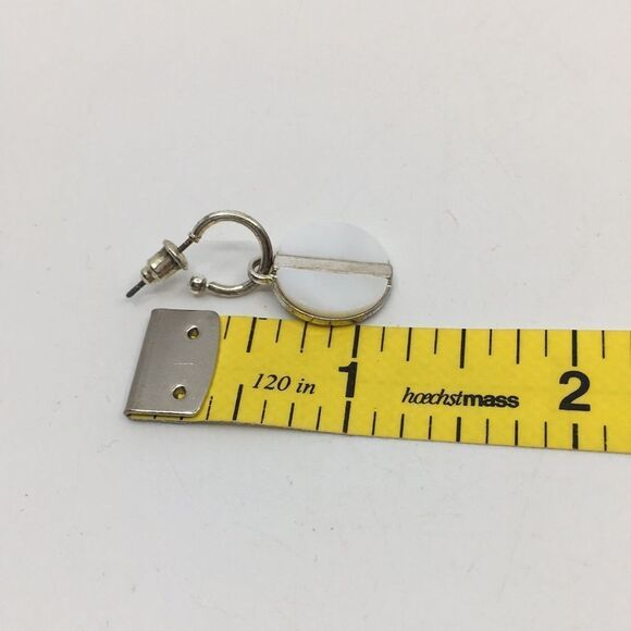 Caracol Silver Tone and White Shell Hoop Earrings - Picture 13 of 13